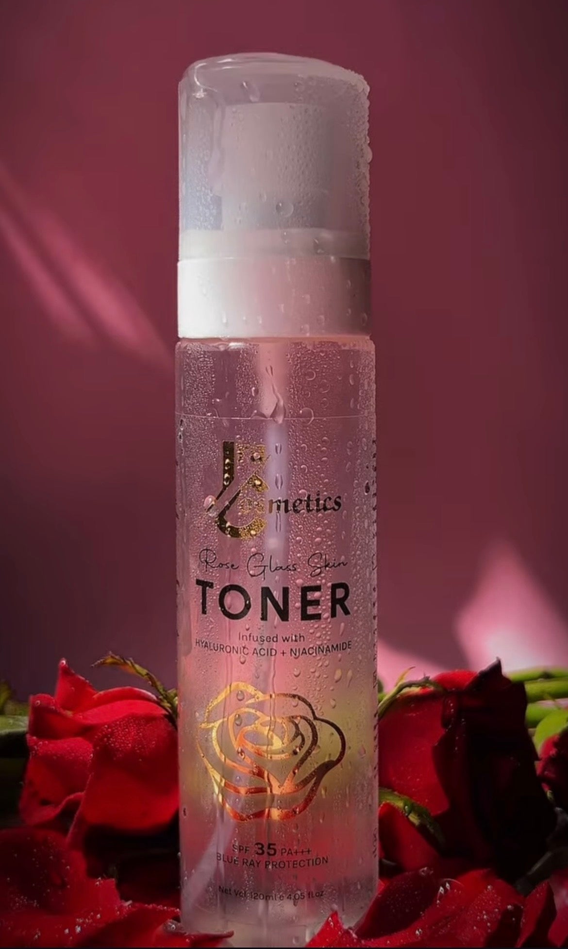 IRA Cosmetics Rose Glass Skin TONER - Infused with Hyaluronic Acid & Niacinamide