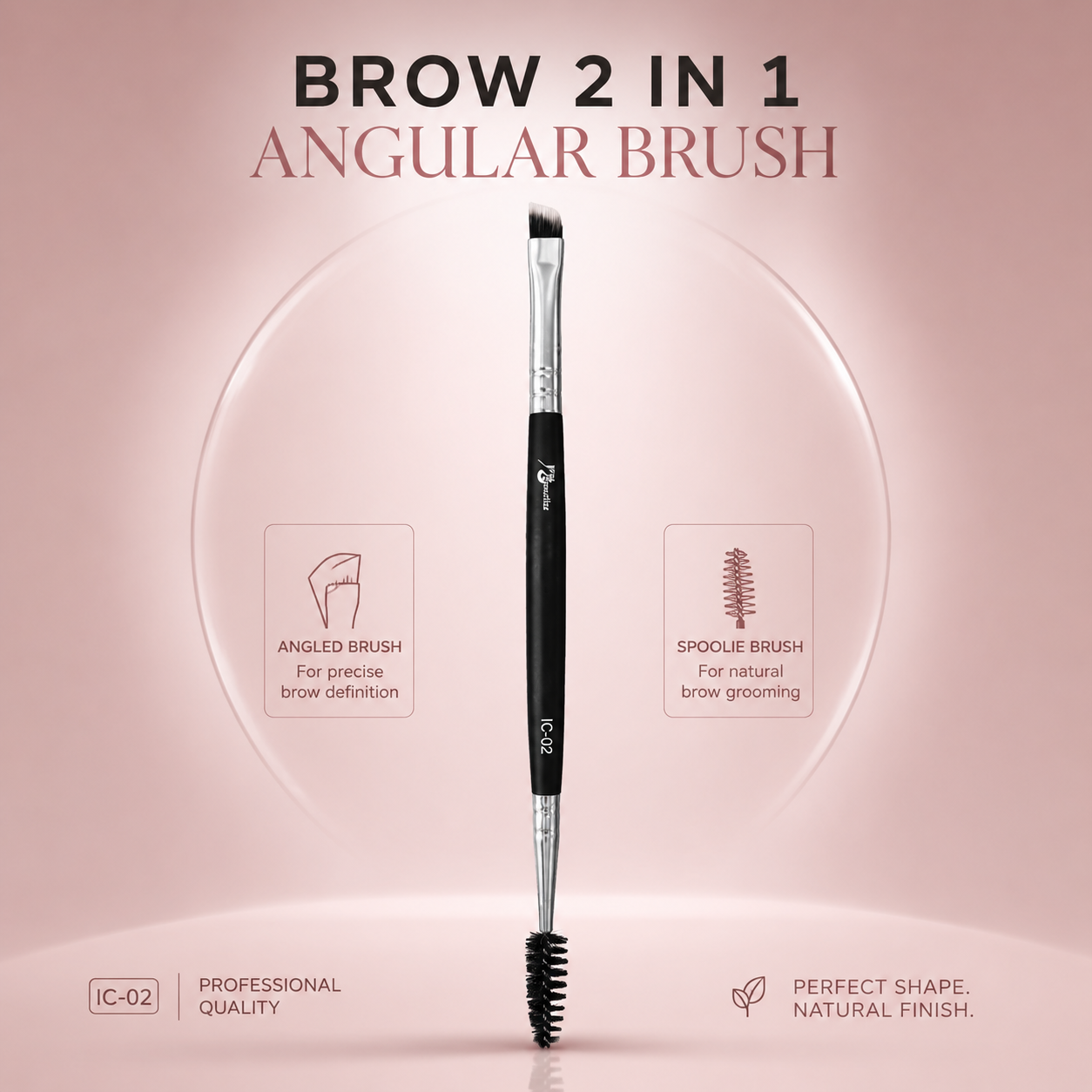 IRACOSMETICS BROW 2 IN 1 ANGULAR BRUSH IC-02