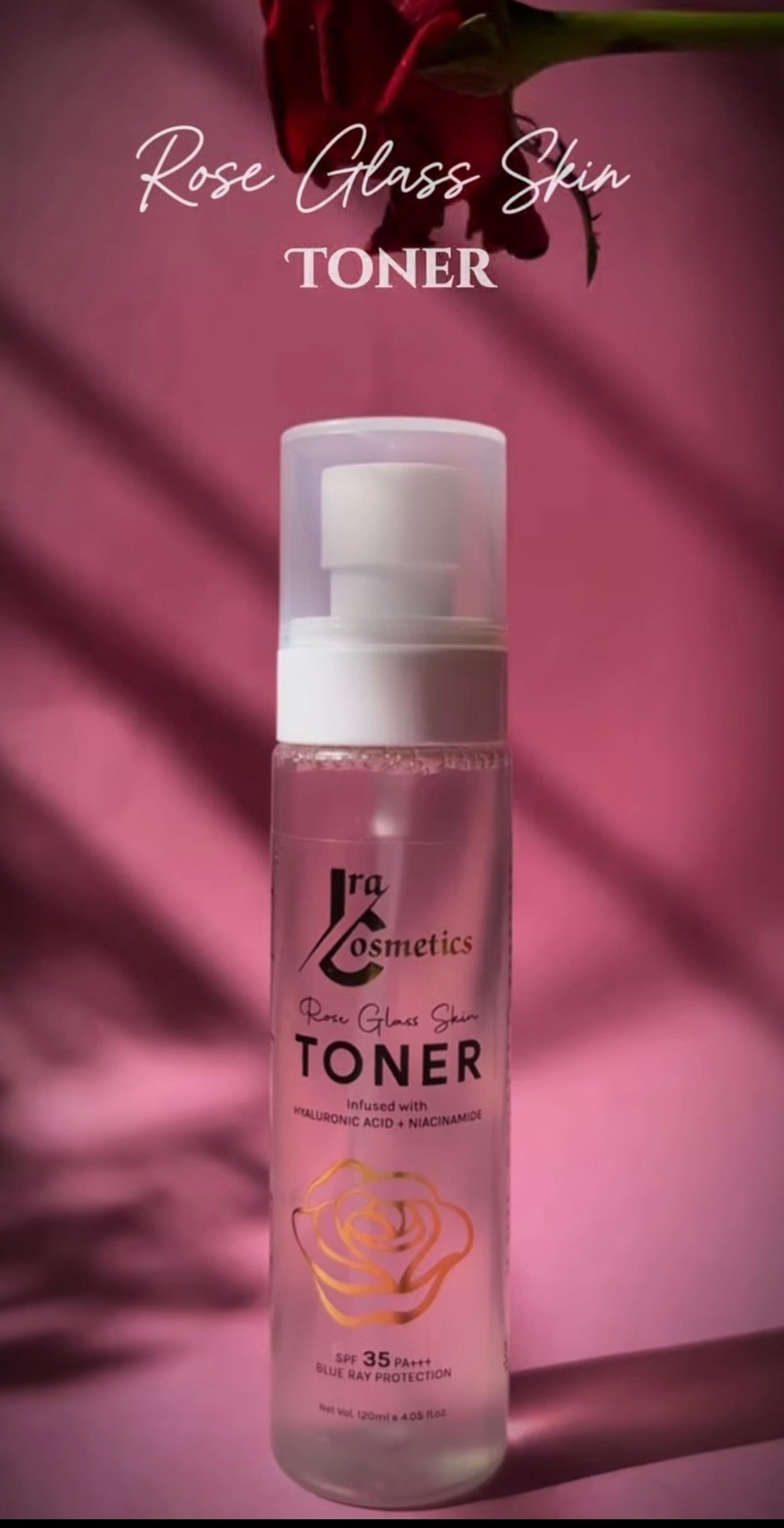 IRA Cosmetics Rose Glass Skin TONER - Infused with Hyaluronic Acid & Niacinamide