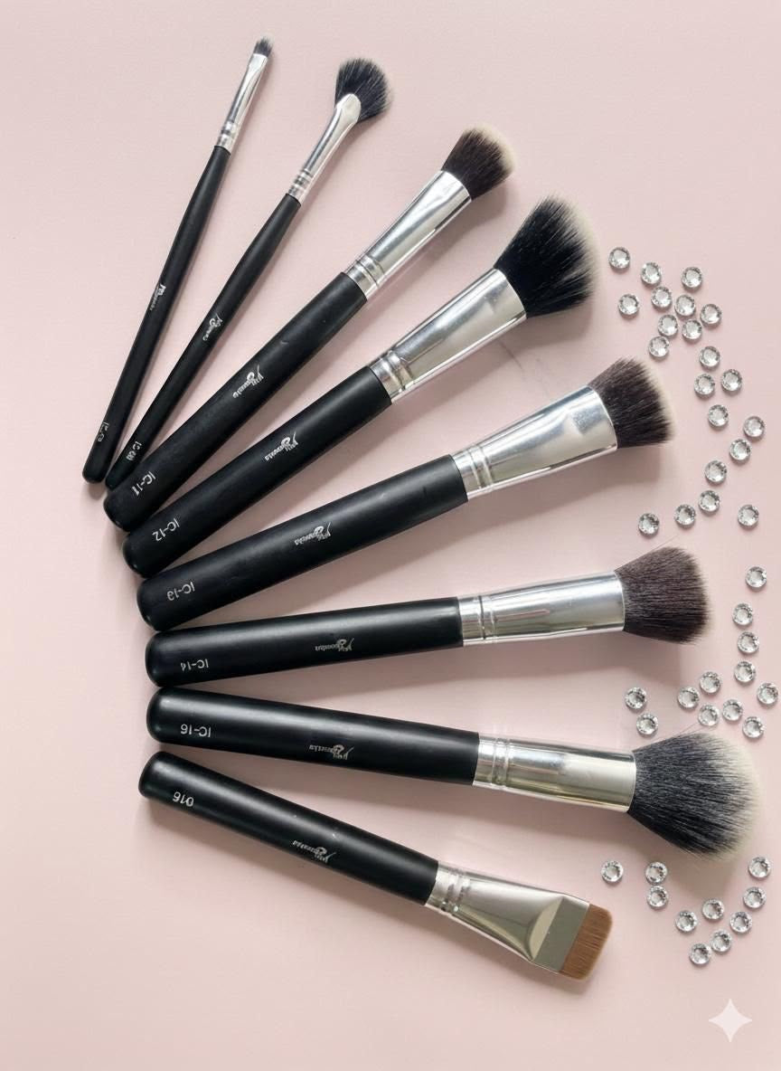 16-Piece Complete Professional Makeup Brush Set with Travel Pouch